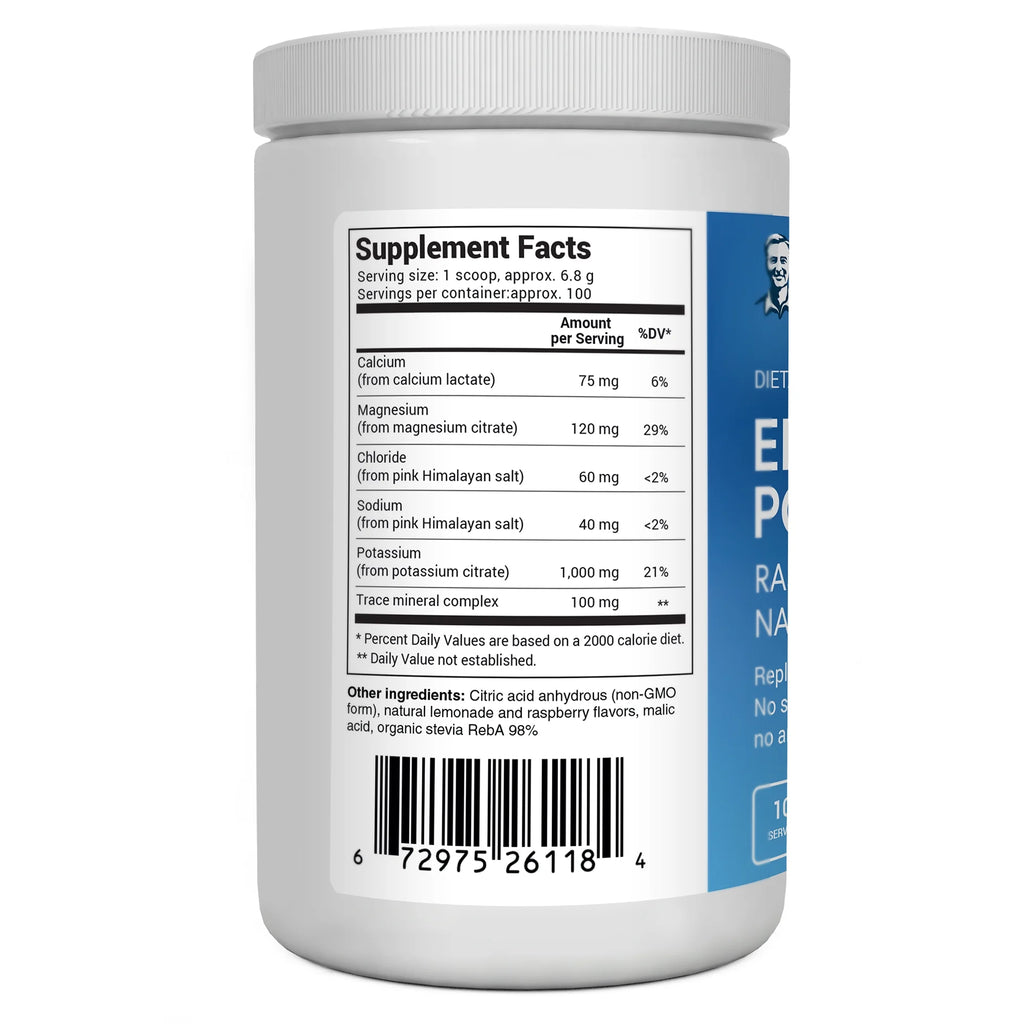 Raspberry & Lemon Electrolyte Powder, 100 Servings H174