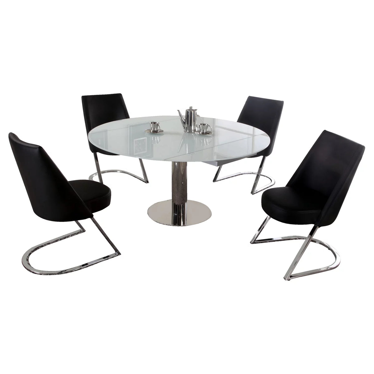 Contemporary White Glass Dining Table P623