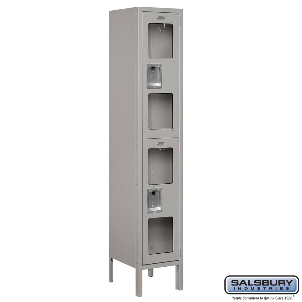 12x22 Wide Double Tier See-Through Metal Locker P6652