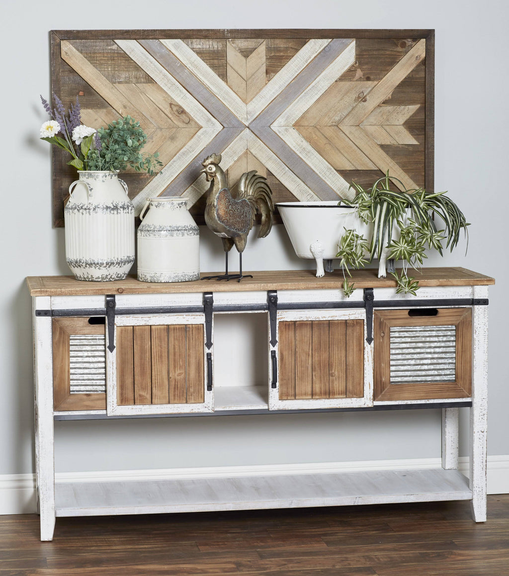 Wood and Metal Console Cabinet R8457
