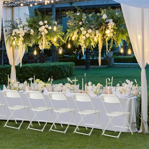 10 Pack White Plastic Folding Chair with Steel Frame M832841
