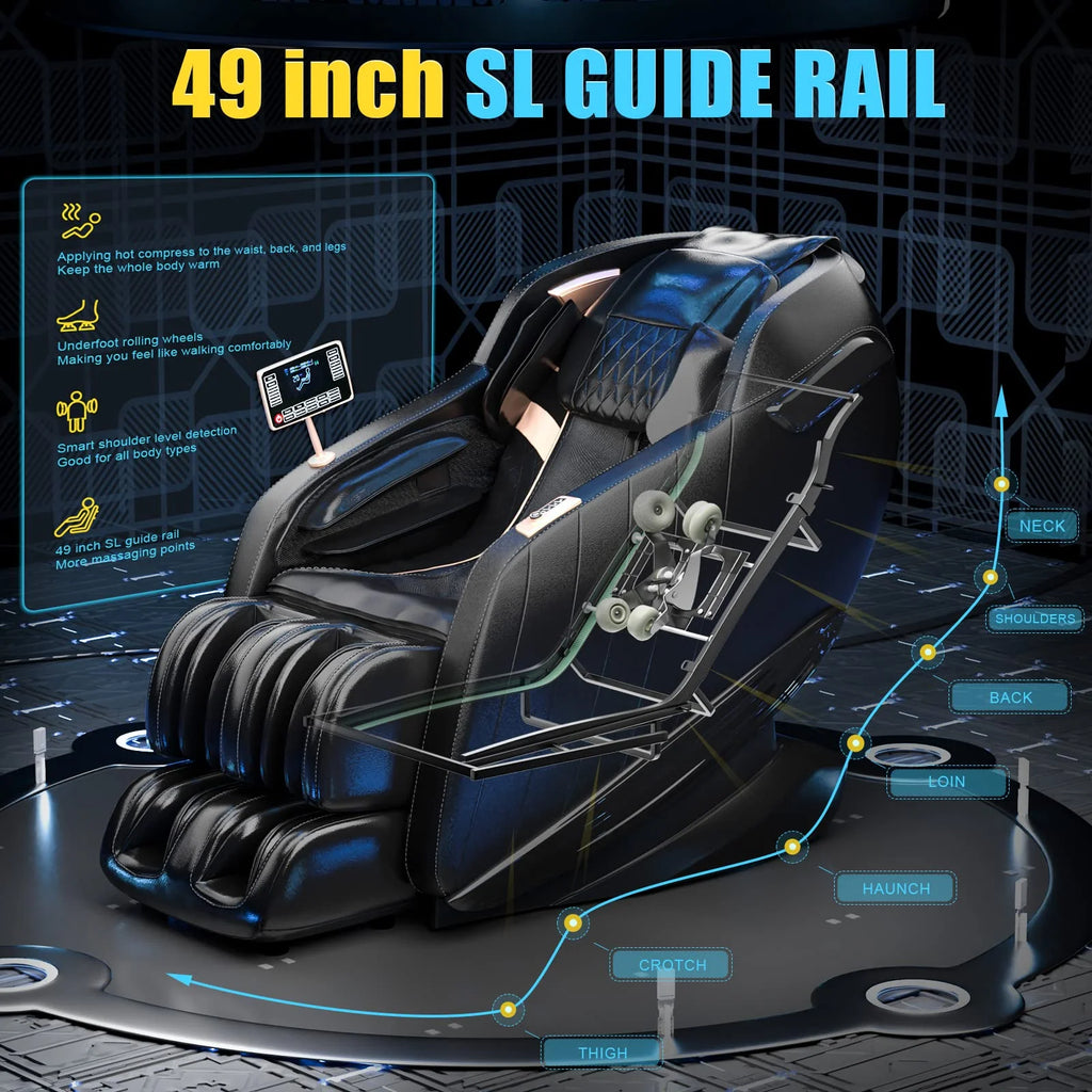 Black Zero Gravity Full Body Massage Chair with Heat B8665