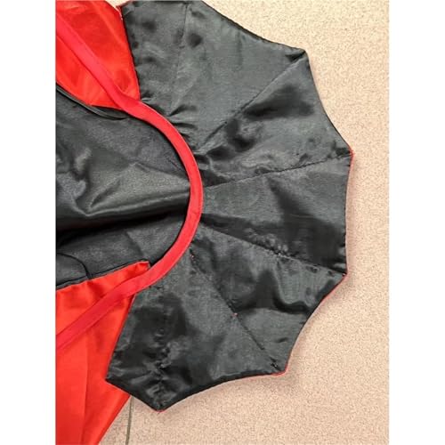 Halloween Cat and Dog Vampire Costume, Adjustable Red Black Cape V5142