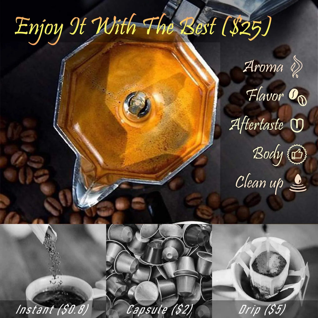 3 Cup Aluminum Stovetop Espresso Maker L985