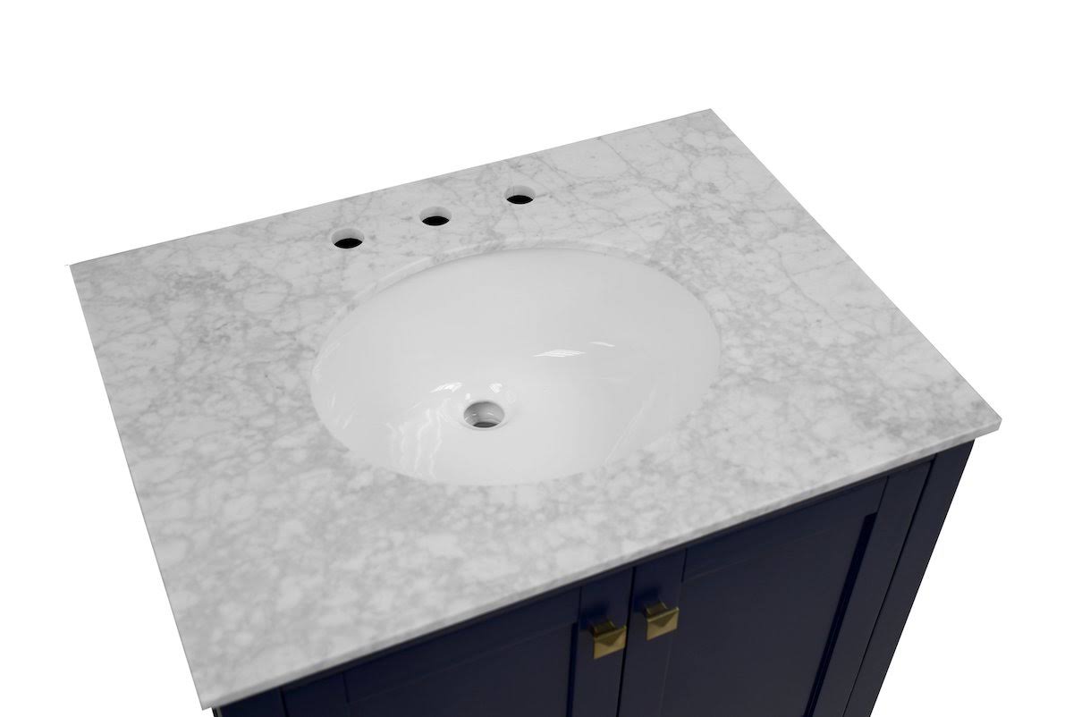 Royal Blue 30-Inch Bathroom Vanity with Marble Top R981
