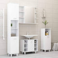 White and Sonoma Oak Bathroom Cabinet Chipboard L40573