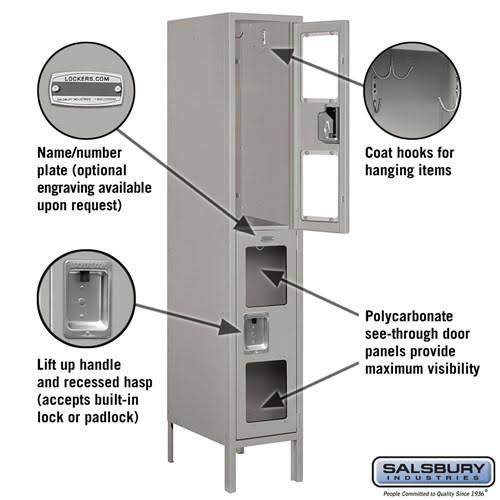 12x22 Wide Double Tier See-Through Metal Locker P6652