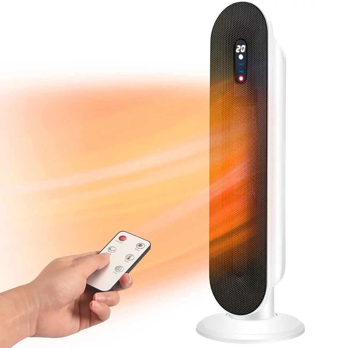 1500W 26" Digital Ceramic Tower Space Heater with Remote Control, White L421248
