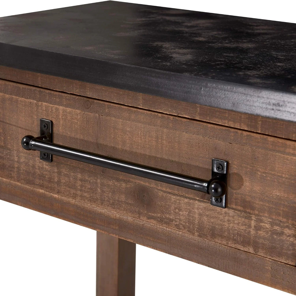 Brown Wooden Console 2 Drawers with Shelf Storage K644