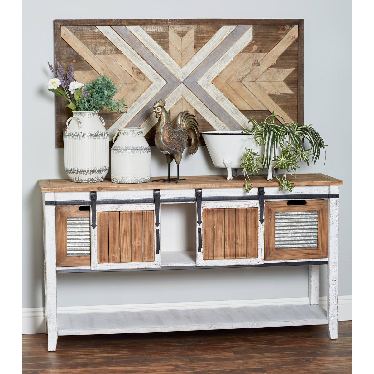 Wood and Metal Console Cabinet R8457