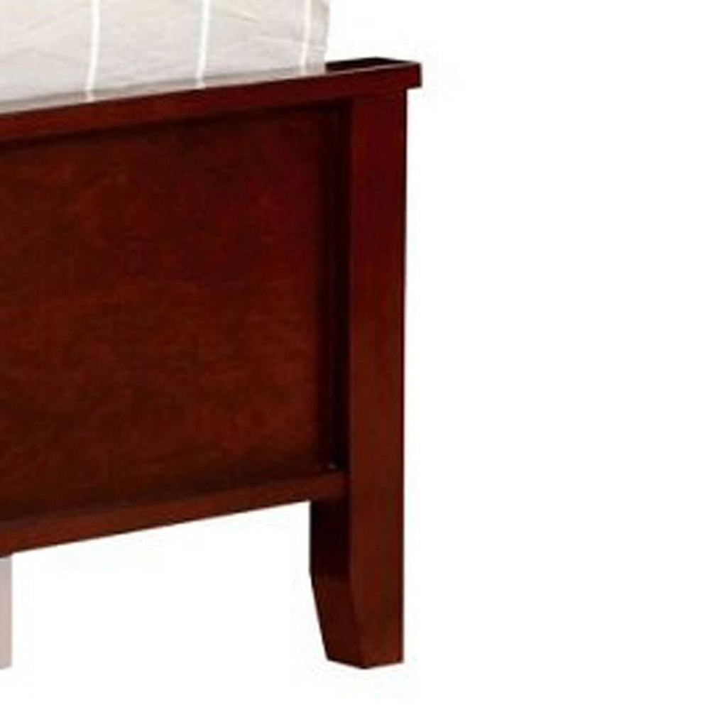 Transitional Style Twin Size Bed with Headboard Cherry Brown X863
