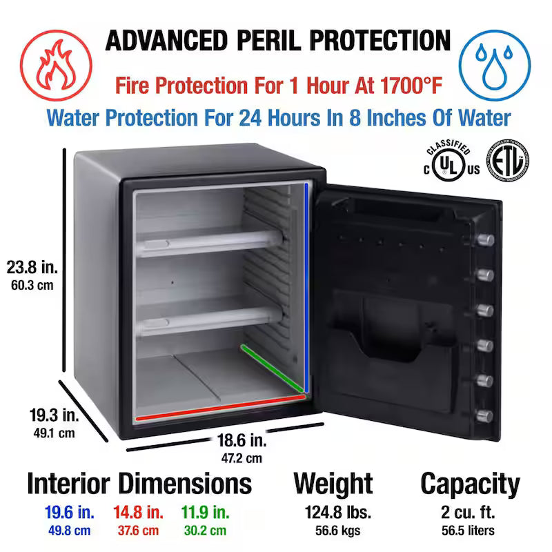 2.0 cu. ft. Fireproof Waterproof Safe with Digital Combination Lock I461217
