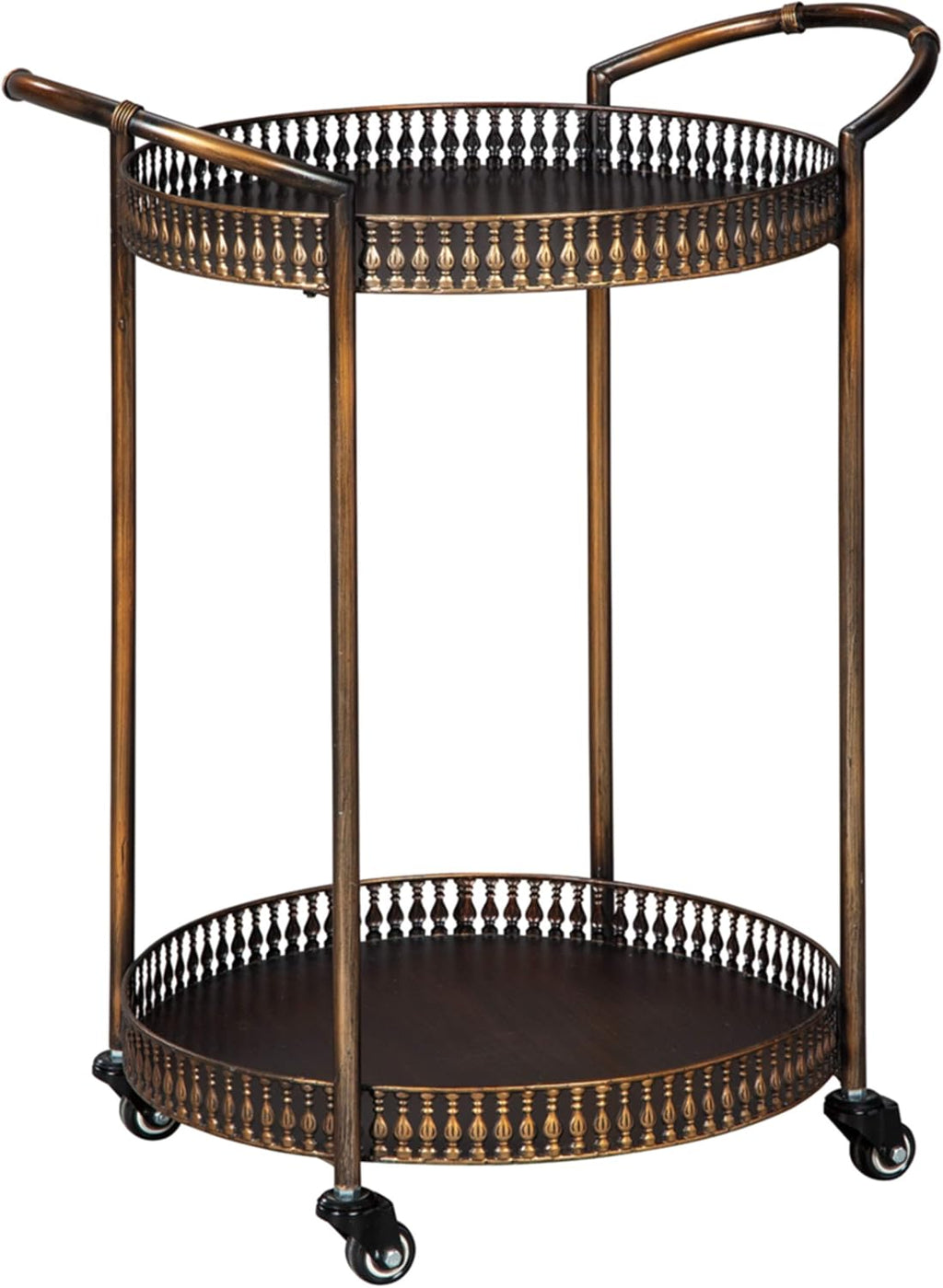 Glam Metal Bar Cart with Caster Wheels V954