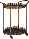 Glam Metal Bar Cart with Caster Wheels V954
