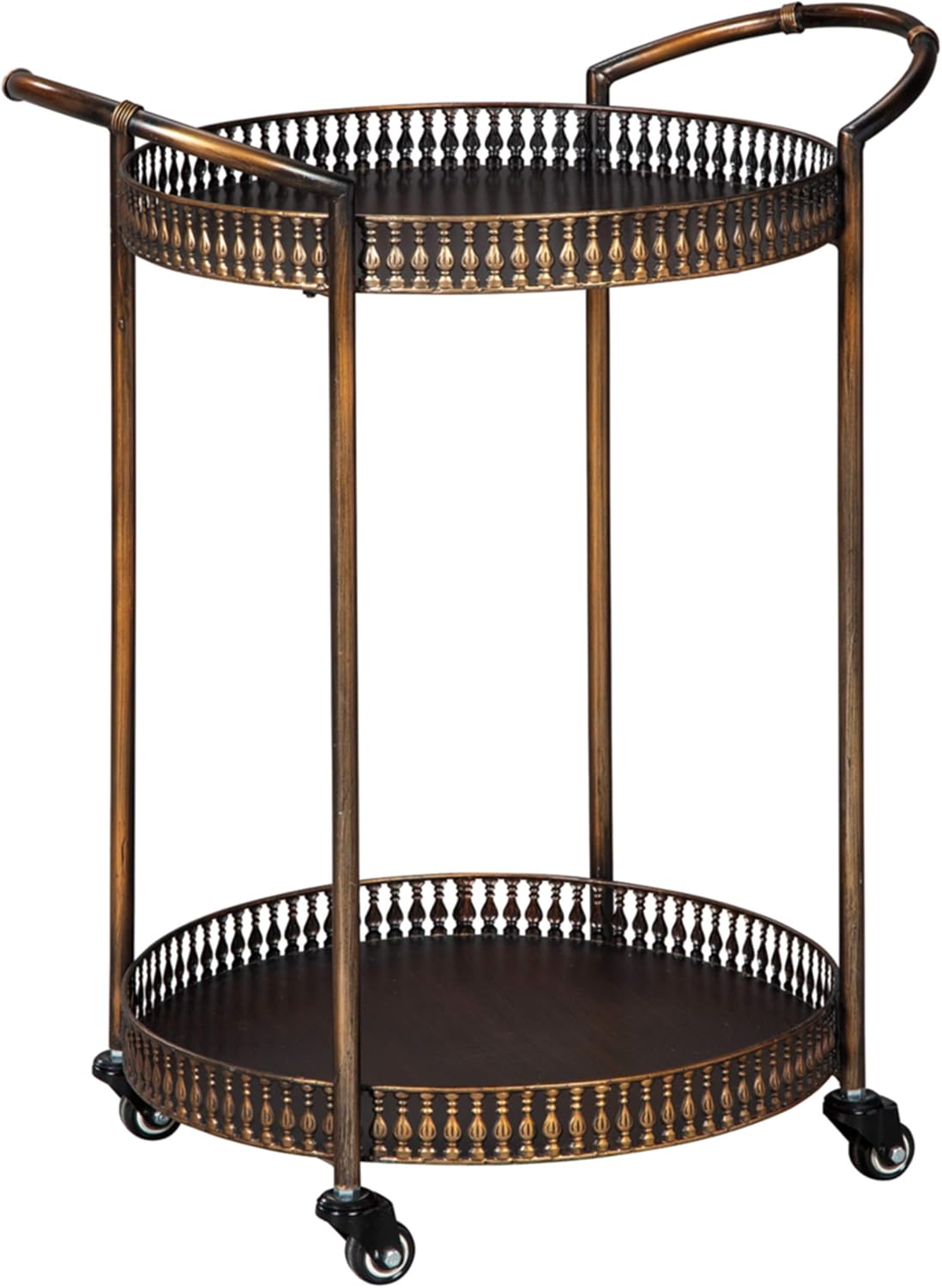 Glam Metal Bar Cart with Caster Wheels V954