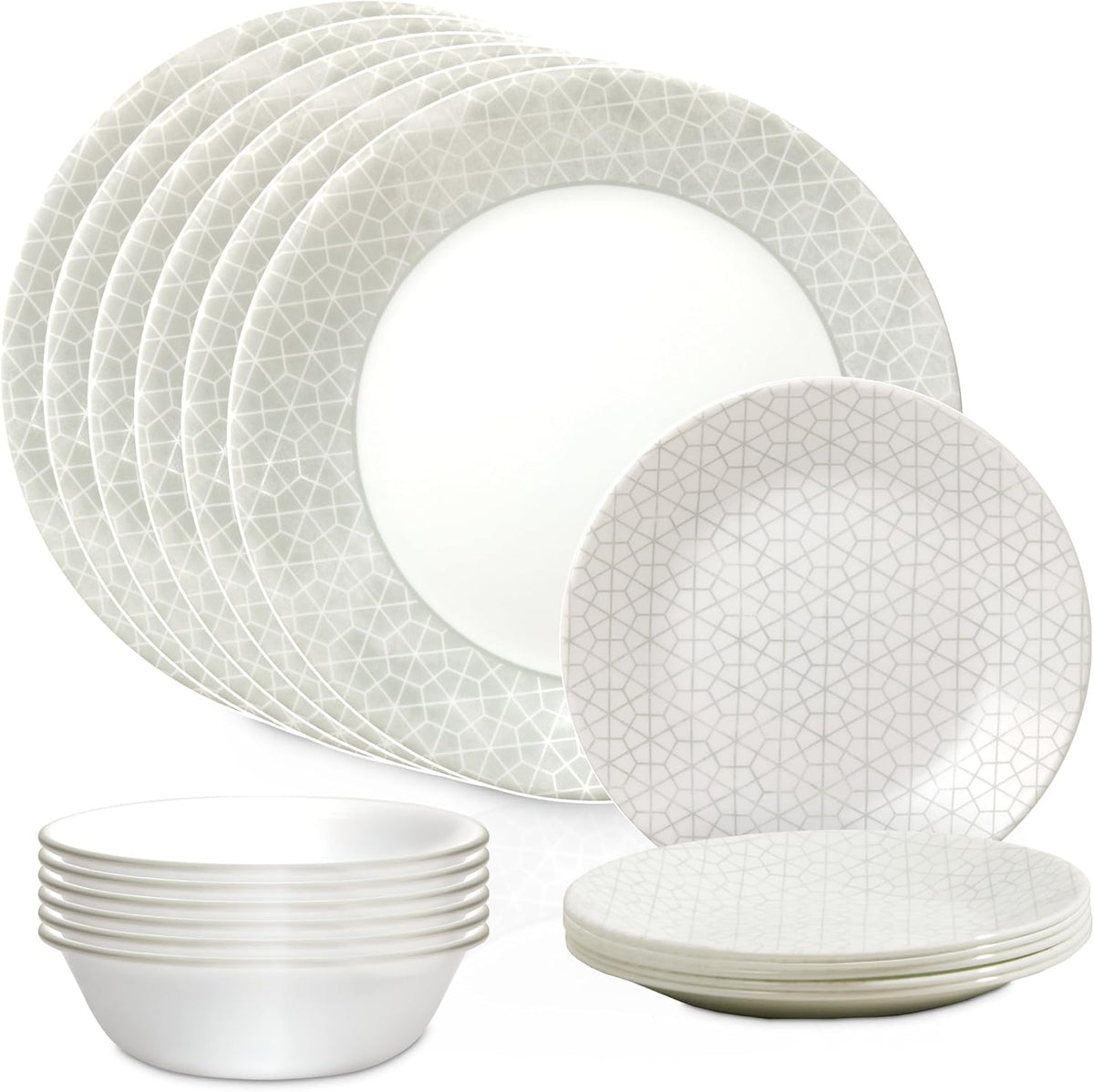 18 Piece Glass Dinnerware Set, Service for 6 P97420