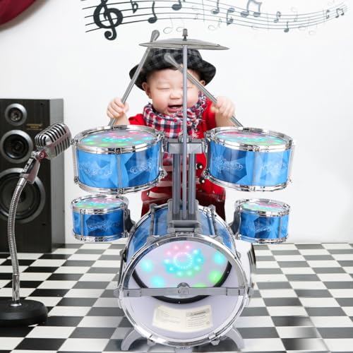 5 Jazz Drum Kit with Lights Alloy Kids Drum Set L811
