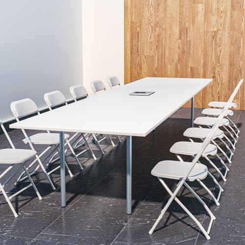 10 Pack White Plastic Folding Chair with Steel Frame M832841