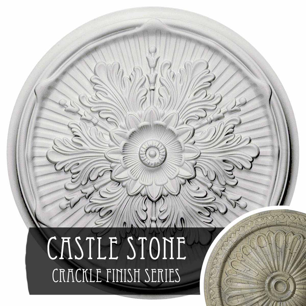 21 inch x 2 inch Hand-Painted Gray Ceiling Medallion H295