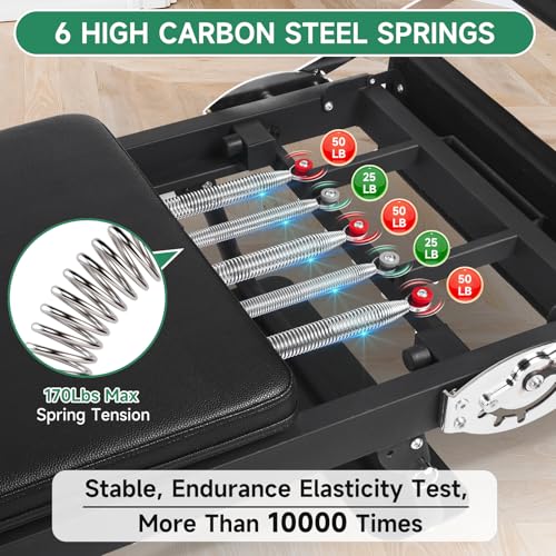 91.5inch Foldable Pilates Reformer with Pilates Ring Circle & Headrest, Jumpboard, Dual Resistance Springs Z5547