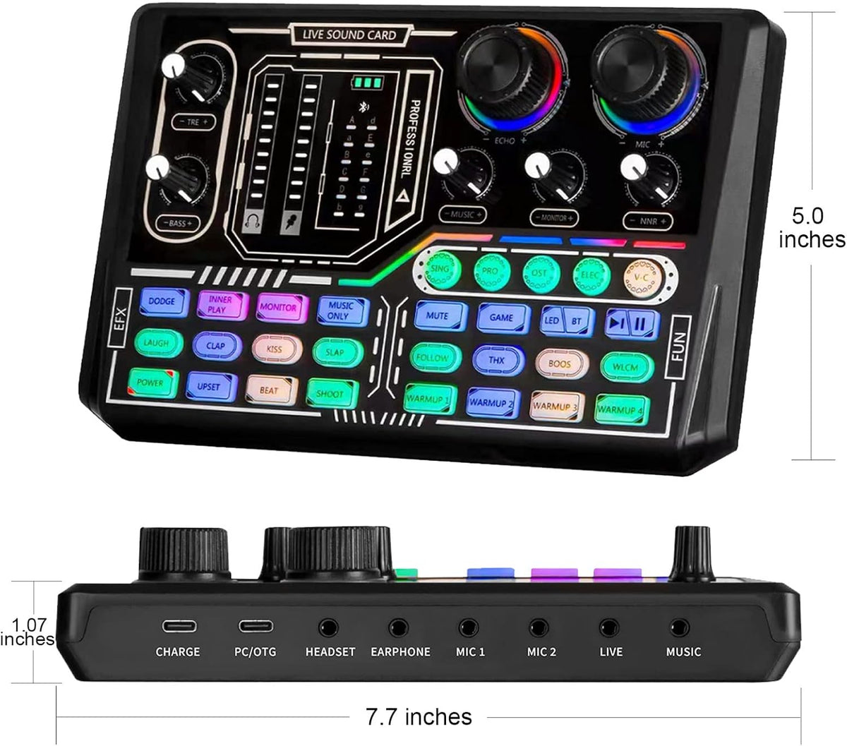 Podcast Equipment Bundle, Audio Interface Mixer, Sound Card with Microphone P16448