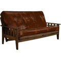 Rustic Walnut Full Size Futon Frame with Mattress A575