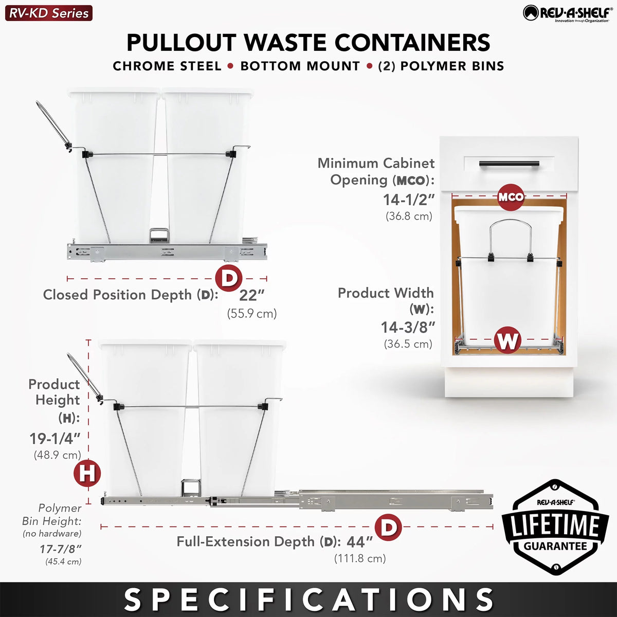 Black Pull Out Waste Containers R41587