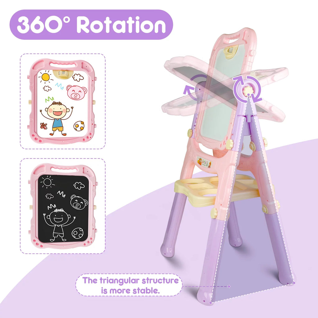 Pink Double-side Standing Art Easel for Kids R714