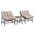 3 Piece Metal Framed Conversation Set, Beige G508258