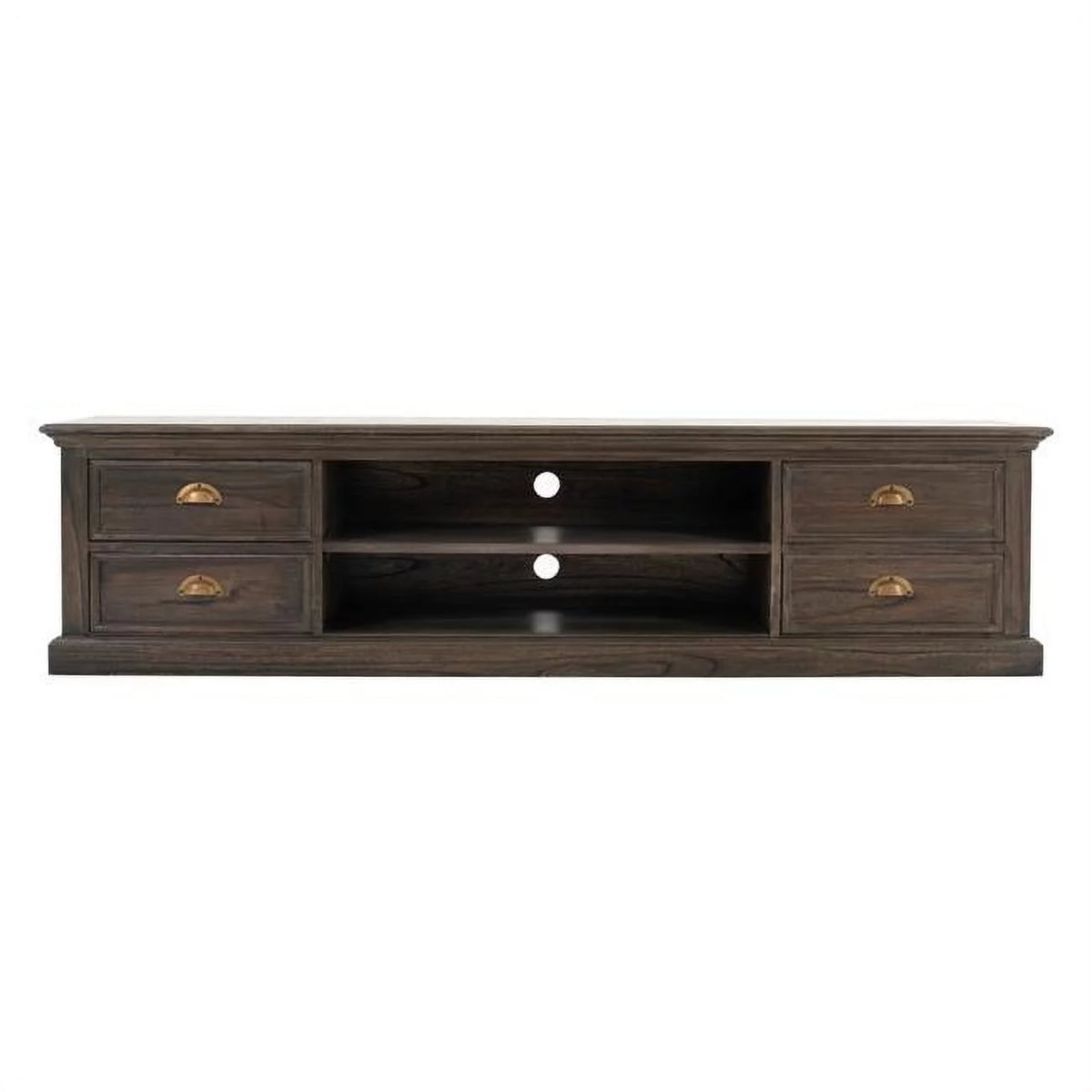 Black Wood Entertainment Unit with Four Drawers L69229