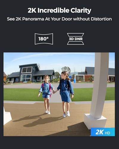 Video Doorbell WiFi Camera Wired 2K Outdoor 5G&2.4G WiFi Wide View Angle Smart Detection Local Storage No Subscription Customized Chime V2 Z72293