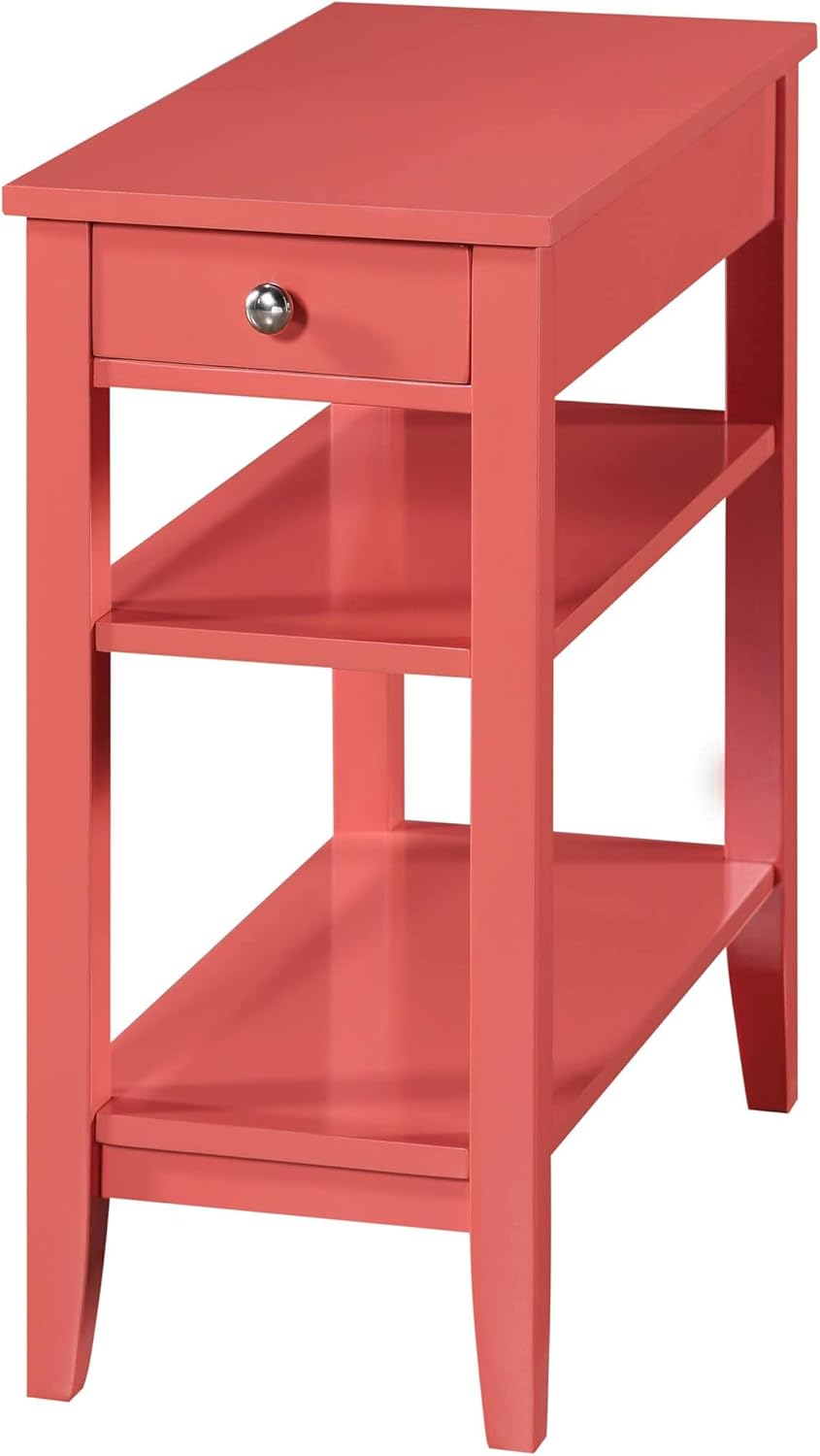 Black 1 Drawer End Table with Shelves P37795