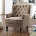 Brown Linen Tufted Armchair E867732