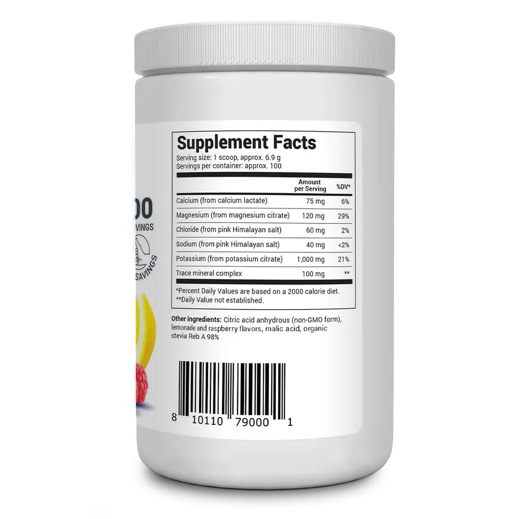 Raspberry & Lemon Electrolyte Powder, 100 Servings H174