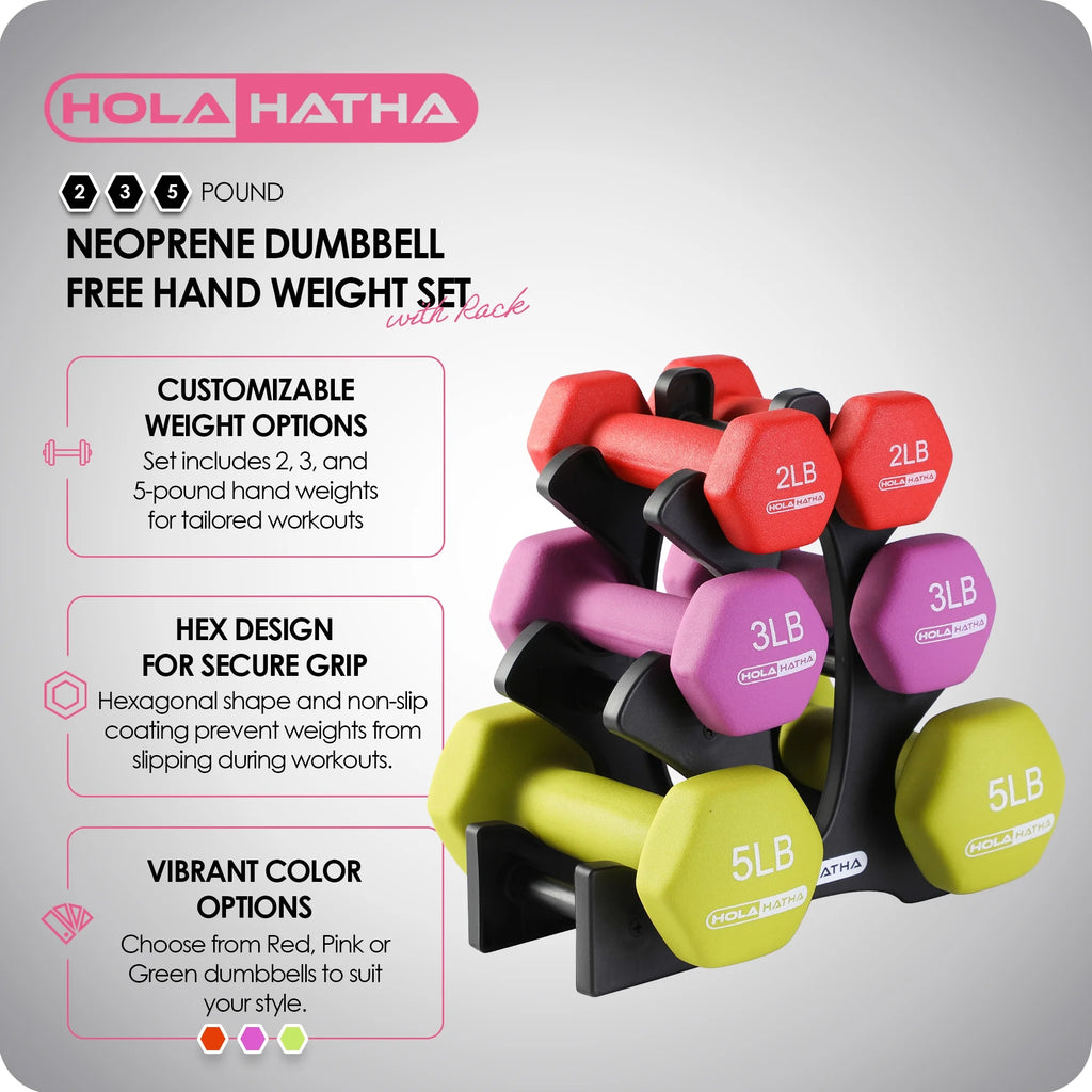 3, 5, and 8 Pound Dumbbell Hand Weight Set with Storage Rack A80518