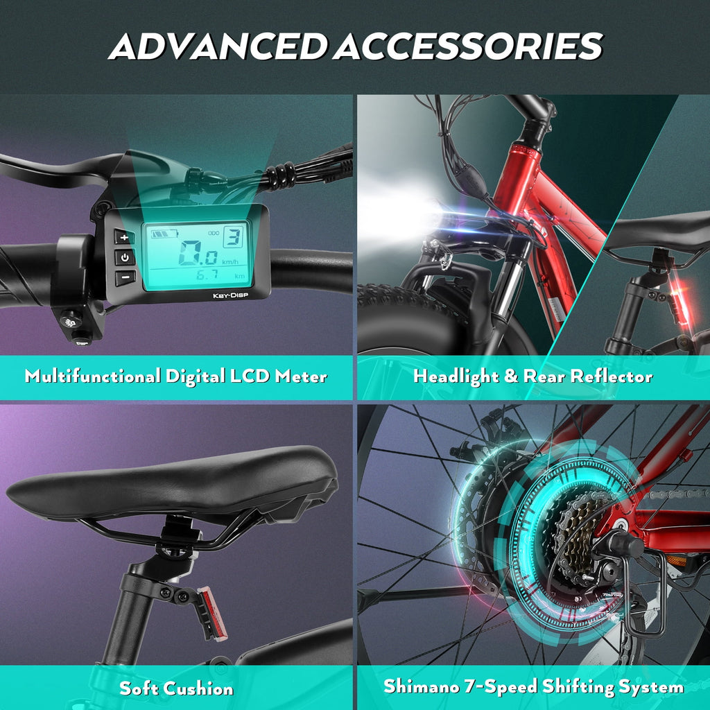 Electric Mountain Bicycle with 500W Motor and 48V Battery J3357