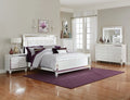 White 4pc Bedroom Set King Bed Nightstand Dresser Mirror Headboard O5206