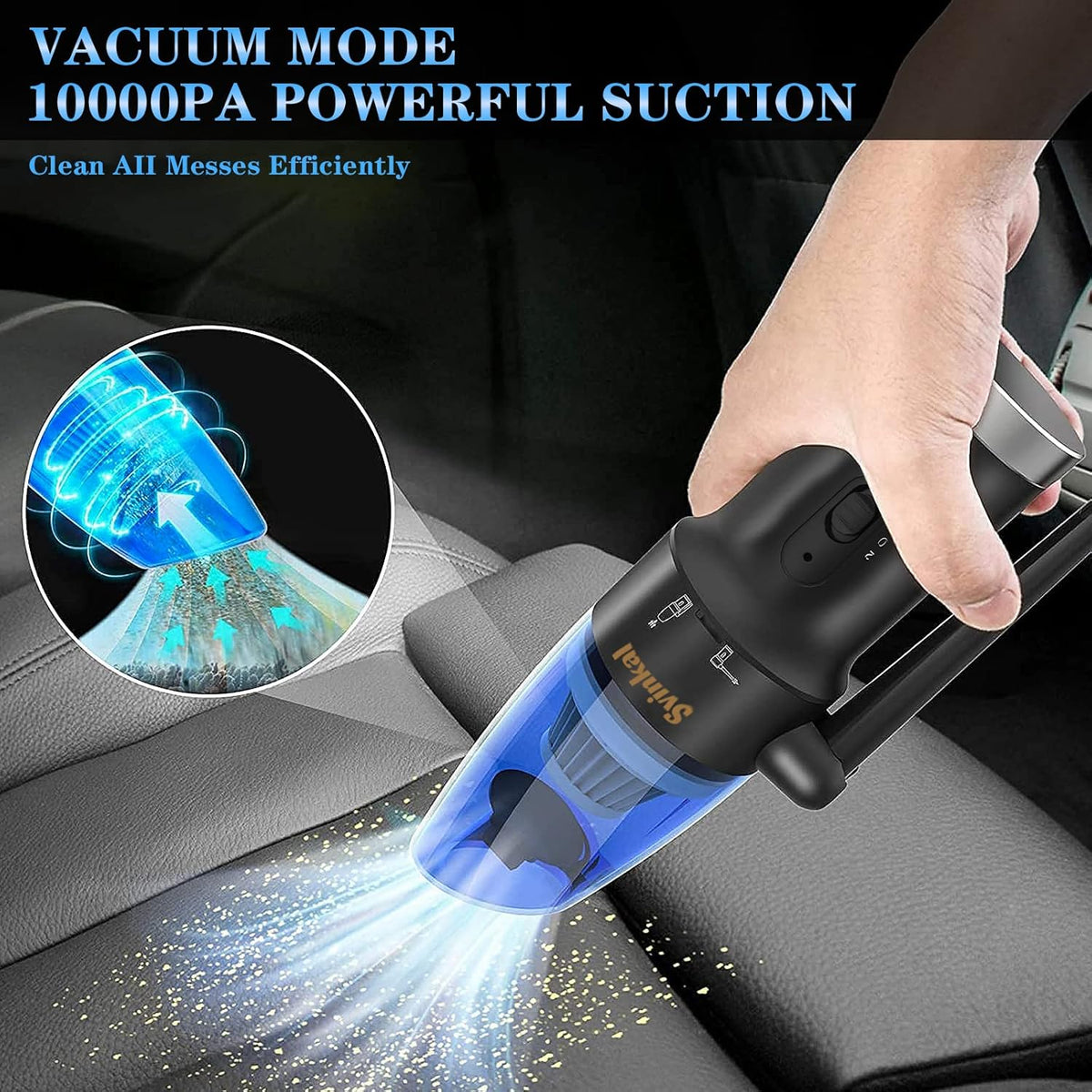 Compressed Air Duster & Vacuum 2-in-1, 77000RPM Electric Air Duster, 6000mAh Cordless Air Blower, Pack of 2 X773