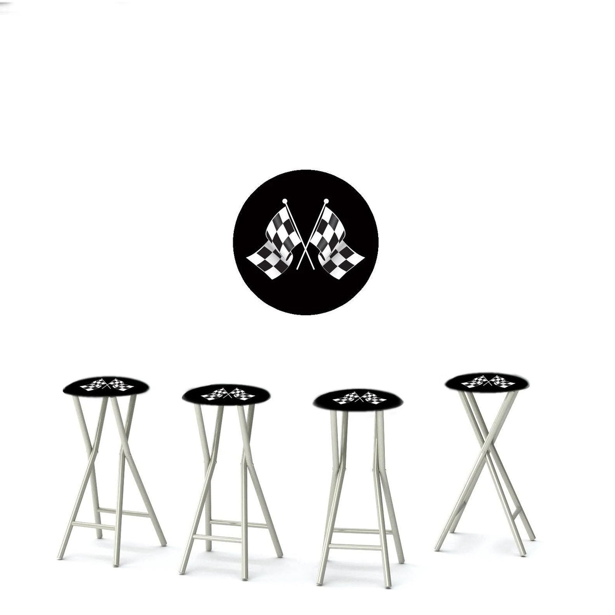 Set of 4 Padded Bar Stools C98294