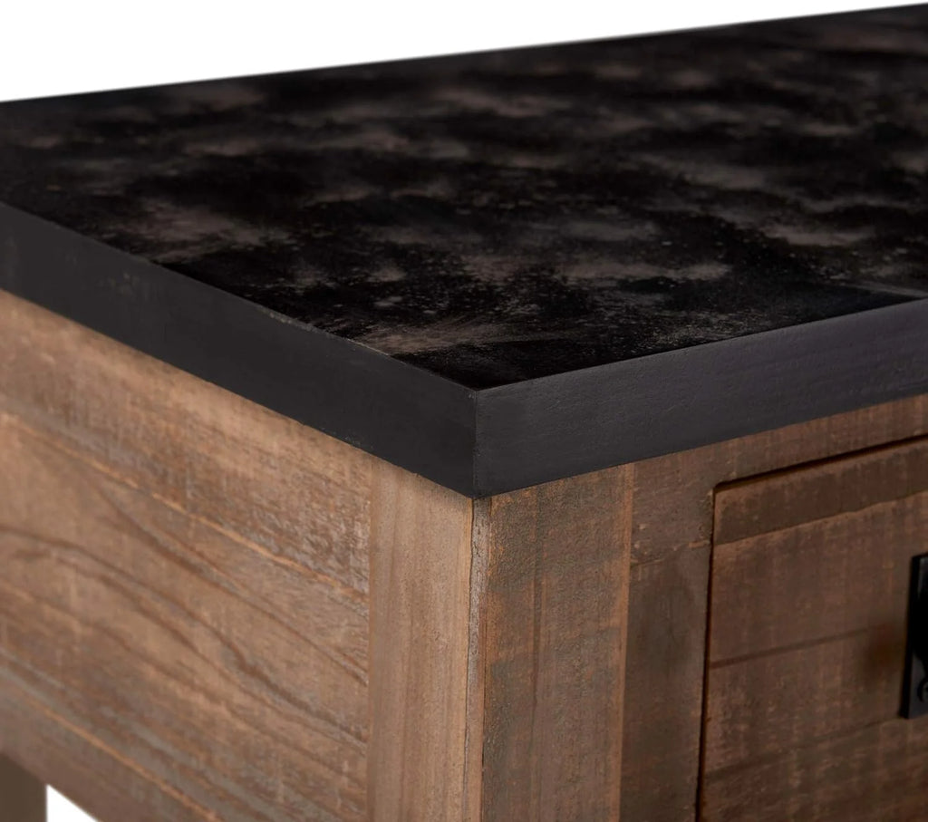 Brown Wooden Console 2 Drawers with Shelf Storage K644