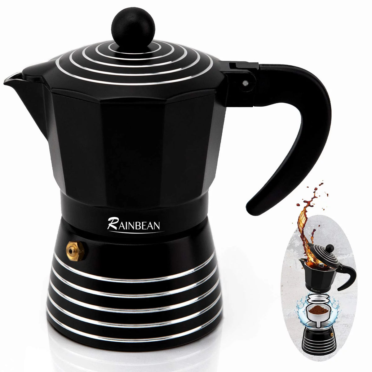 3 Cup Aluminum Stovetop Espresso Maker L985