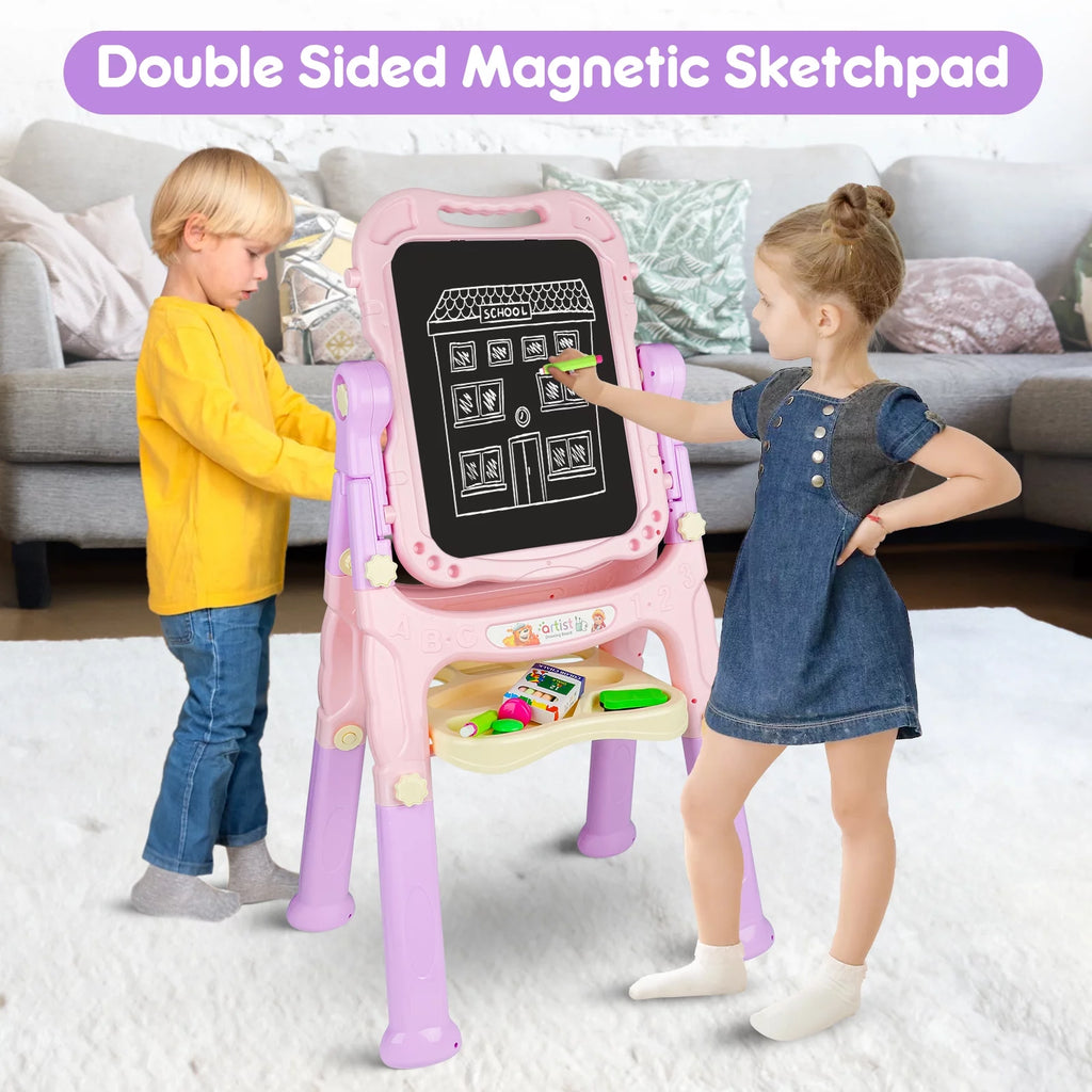 Pink Double-side Standing Art Easel for Kids R714