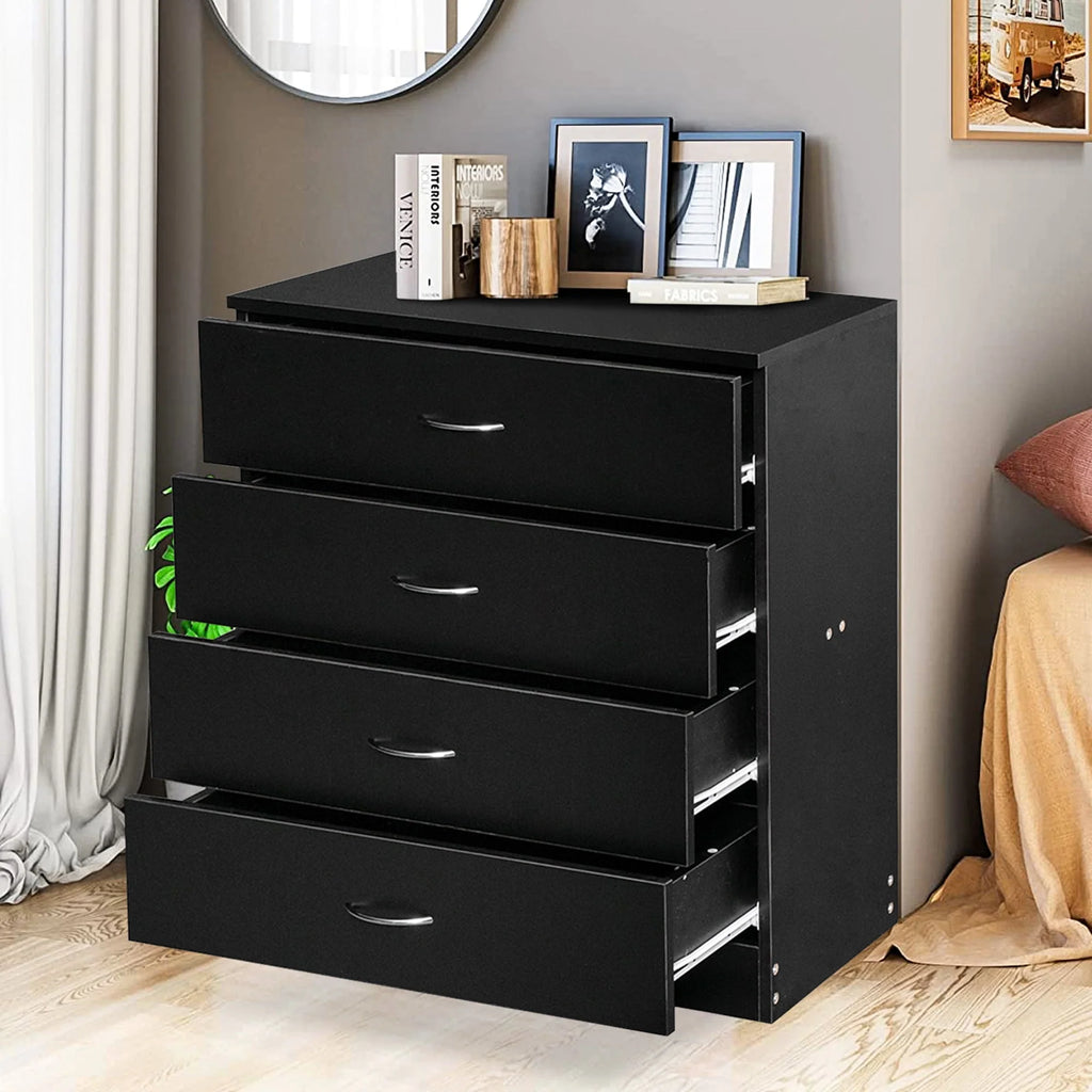 Black 4 Drawer Wood Dresser M62004