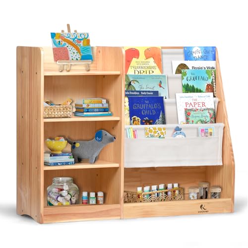 4-Tier Kids Wooden Bookshelf (Natural) T342068