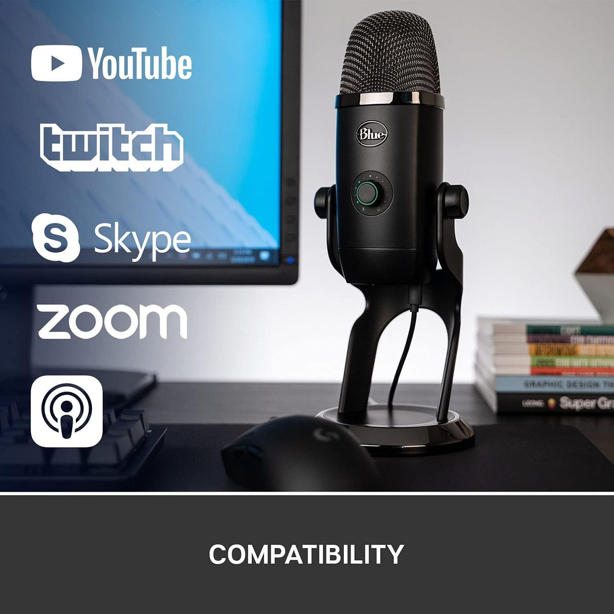 Condenser USB Microphone with LED Lighting V197