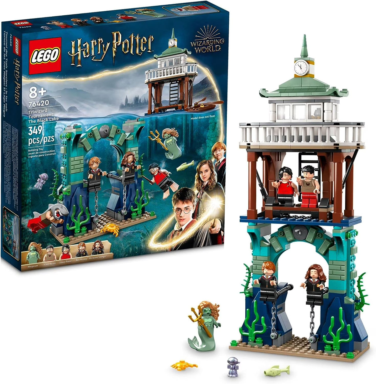 LEGO Harry Potter Triwizard Tournament: The Black Lake Building Set 76420 Toy Playset with Harry, Hermione, and Ron Minifigures B76284