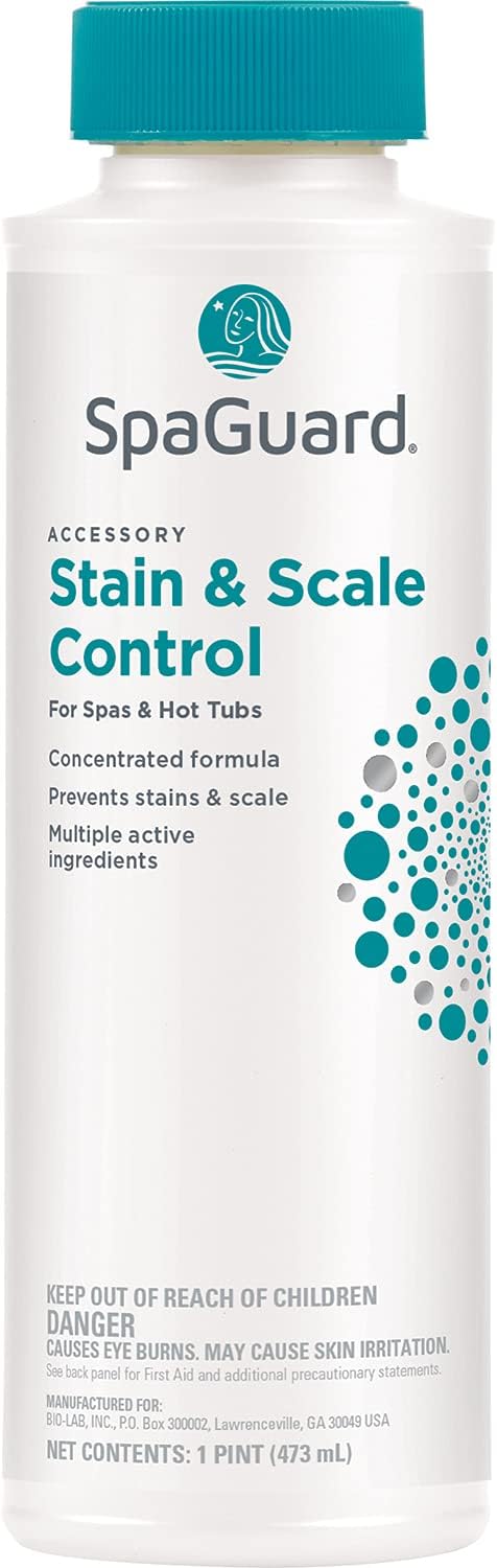Hot Tub Chemical Bundle with Chlorine, Shock, Stain and Scale Control, Test Strips, Scum Absorber S45354