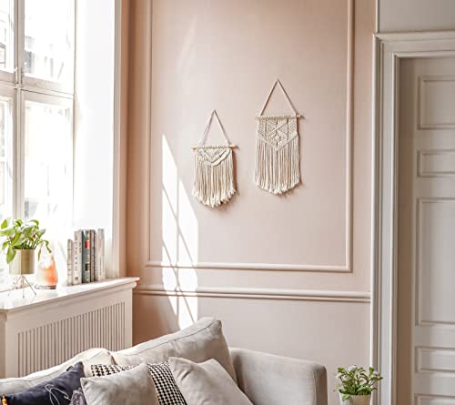 2 Pcs Macrame Wall Hanging, Small Size 13" L x 10" W and 16" L x 10" W W56252