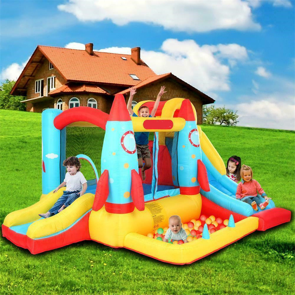 Rocket Bounce House Inflatable Castle Slide with Blower G297049