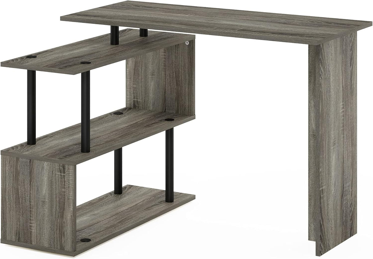 L-Shape Computer Desk with 3-Tier Shelves F31547